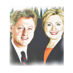 Präsident Bill Clinton und Präsidentin Hillary Cli Notizblock