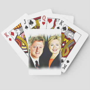 Präsident Bill Clinton und Präsidentin Hillary Cli Spielkarten