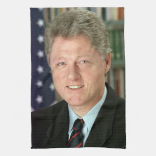 Präsident Bill Clinton Weißes Haus Foto Geschirrtuch