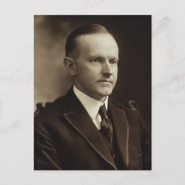 Präsident Calvin Coolidge Postkarte (Vorderseite)