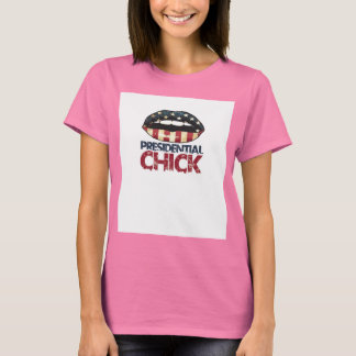 Präsident Chick RED WHITE und BLUE LIPS T-Shirt
