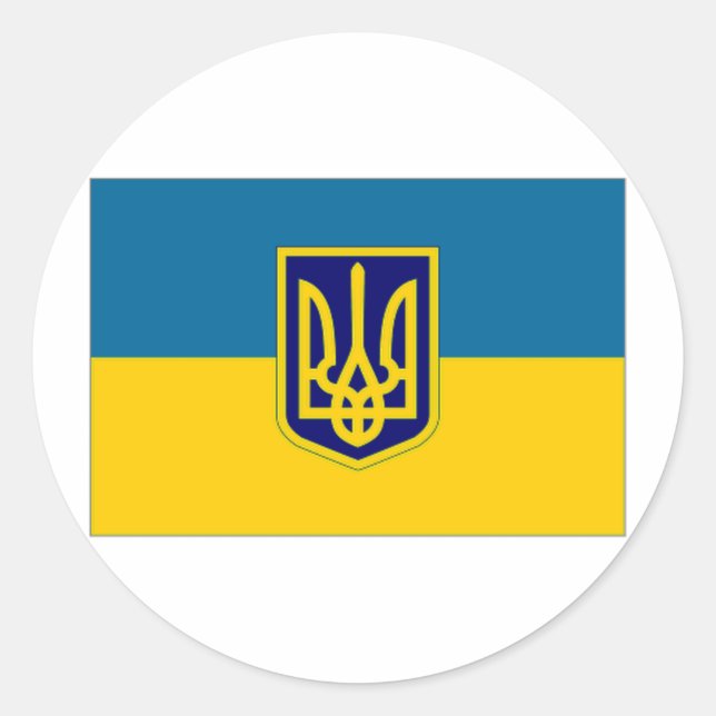 Präsident der Ukraine unter der Flagge Runder Aufkleber (Vorderseite)