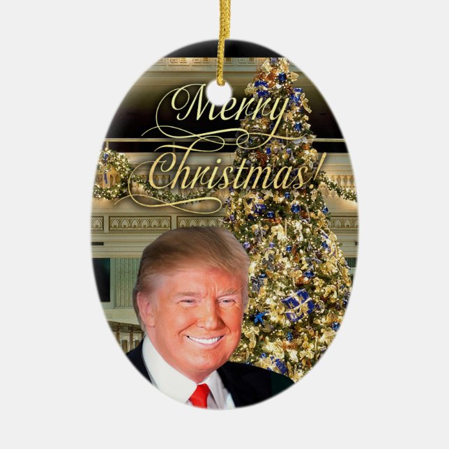 Präsident Donald J. Trump - Dekorative Weihnachten Keramik Ornament (Vorne)