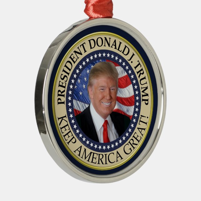 Präsident Donald Trump 2020 Behalte Amerika Großes Ornament Aus Metall (Rechts)