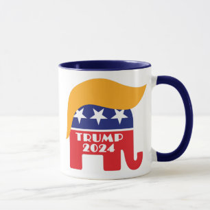 Präsident Donald Trump 2024 GOP Elefantenhaar Tasse
