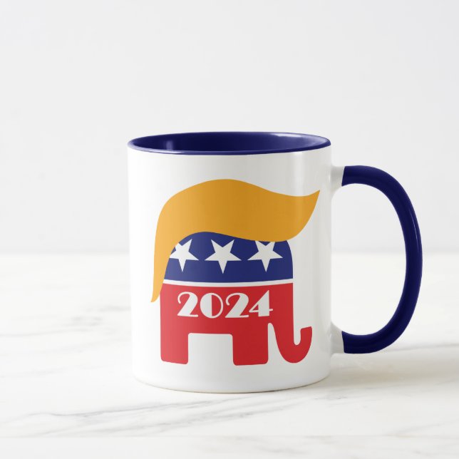 Präsident Donald Trump 2024 GOP Elephant Hair Tasse (Rechts)