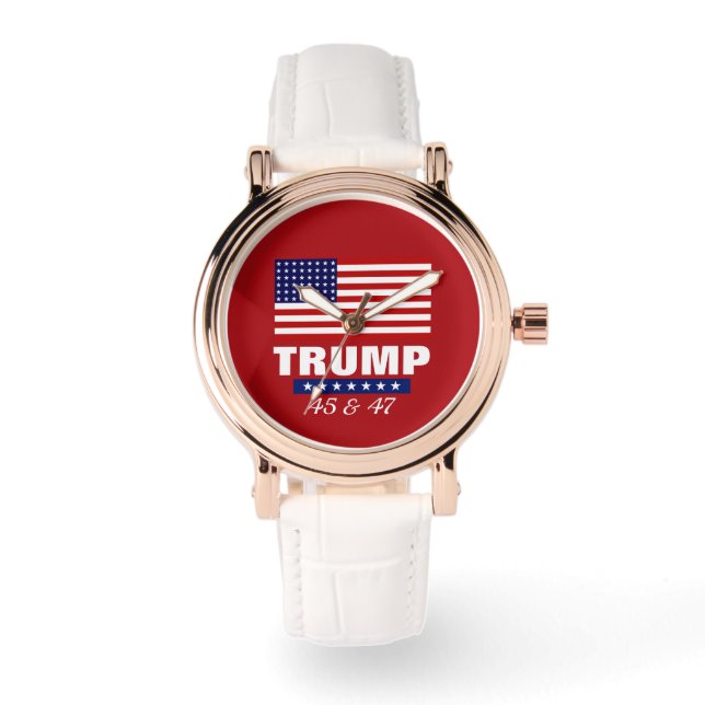 PRÄSIDENT DONALD TRUMP 45 & 47 WATCH ARMBANDUHR (Vorderseite)