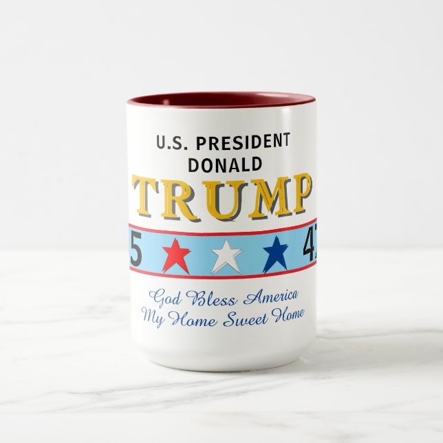 Präsident Donald Trump 45 und 47 Tasse (Zentrum)