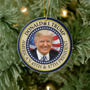 Präsident Donald Trump 47. Präsident 2024 Foto Keramik Ornament