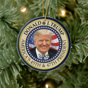 Präsident Donald Trump 47. Präsident 2024 Foto Keramik Ornament
