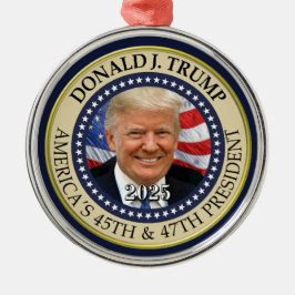 Präsident Donald Trump 47. Präsident 2024 Foto Ornament Aus Metall