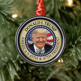 Präsident Donald Trump 47. Präsident 2024 Foto Ornament Aus Metall