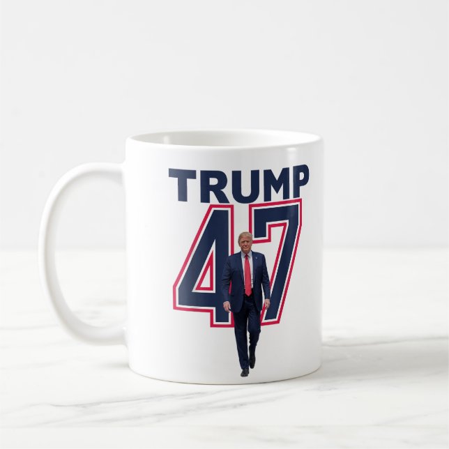 Präsident Donald Trump 47 Trump Gewinner 2024 Trum Kaffeetasse (Links)