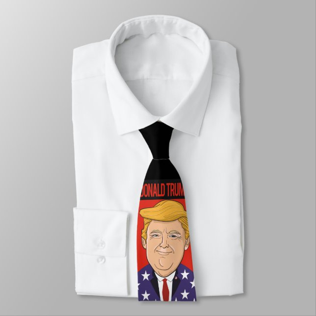 Präsident Donald Trump. Amerikanische Flagge. Krawatte (Gebunden)
