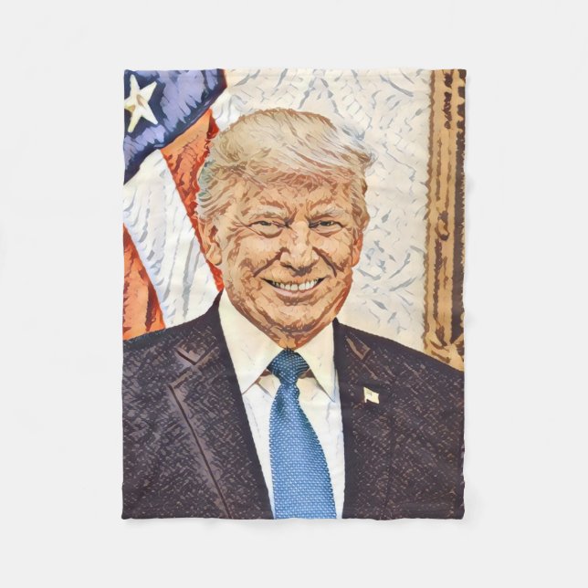 Präsident Donald Trump Art Fleece Blanket Small (Vorderseite)