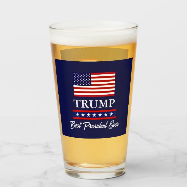 PRÄSIDENT DONALD TRUMP BEST PRÄSIDENT JE GLAS (Vorne (Gefüllt))