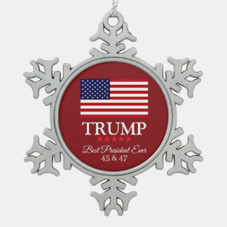 PRÄSIDENT DONALD TRUMP BESTER PRÄSIDENT ALLEZEIT  SCHNEEFLOCKEN Zinn-Ornament