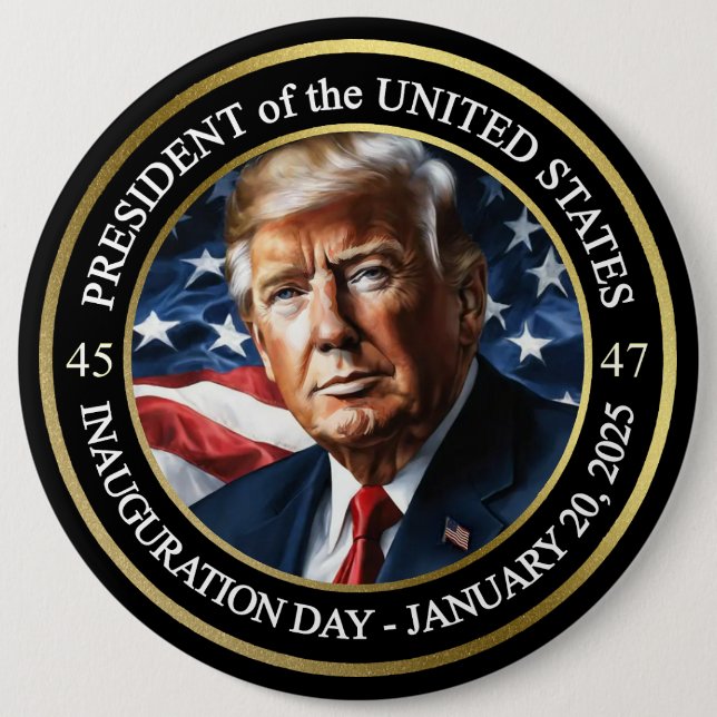Präsident Donald Trump Einweihung 2025 Button (Vorderseite)