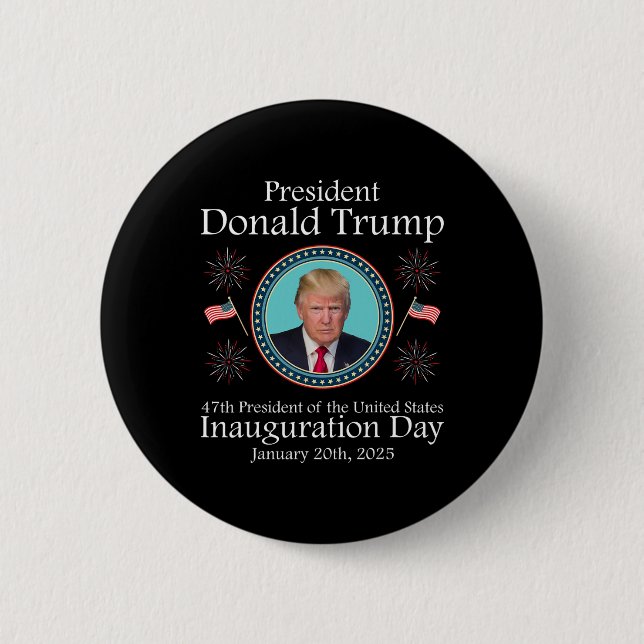 Präsident Donald Trump Einweihung des Memorabil 20 Button (Vorderseite)