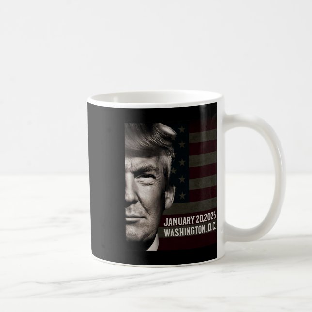 Präsident Donald Trump Einweihungsdatum 2025 Kaffeetasse (Rechts)