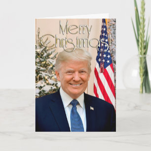 Präsident Donald Trump frohe Weihnachts-Foto Feiertagskarte