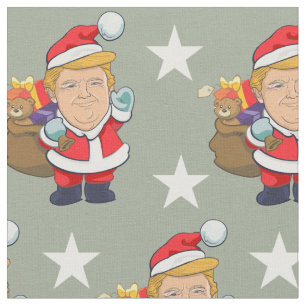 Präsident Donald Trump fröhlicher Weihnachtsmann Stoff