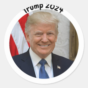 Präsident Donald Trump für die Wahl 2024 Runder Aufkleber