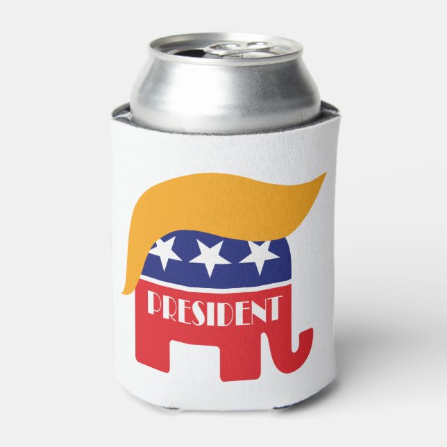 Präsident Donald Trump - GOP Elephant Hair Dosenkühler (Kanne Vorderseite)