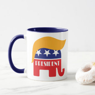 Präsident Donald Trump GOP Elephant Hair Tasse