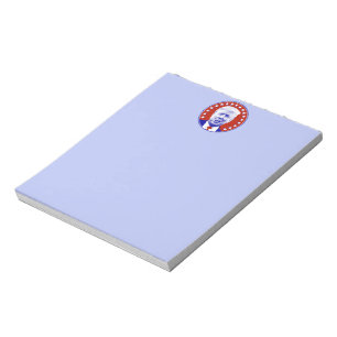 Präsident Donald Trump in Rot Notizblock