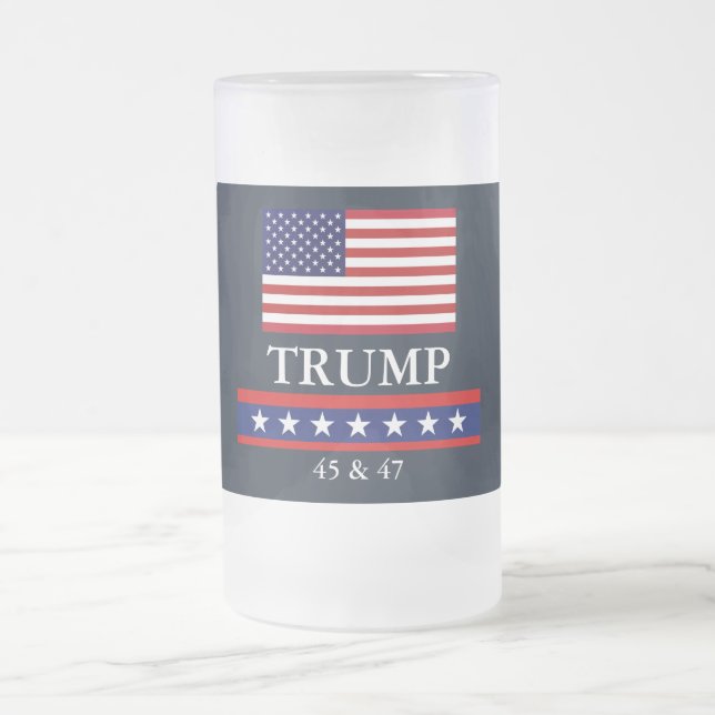 PRÄSIDENT DONALD TRUMP MATTIERTE GLASTASSE MATTGLAS BIERGLAS (Mittel)