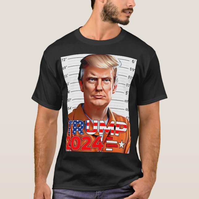 Präsident Donald Trump Mugshot Foto sperrt ihn auf T-Shirt (Vorderseite)