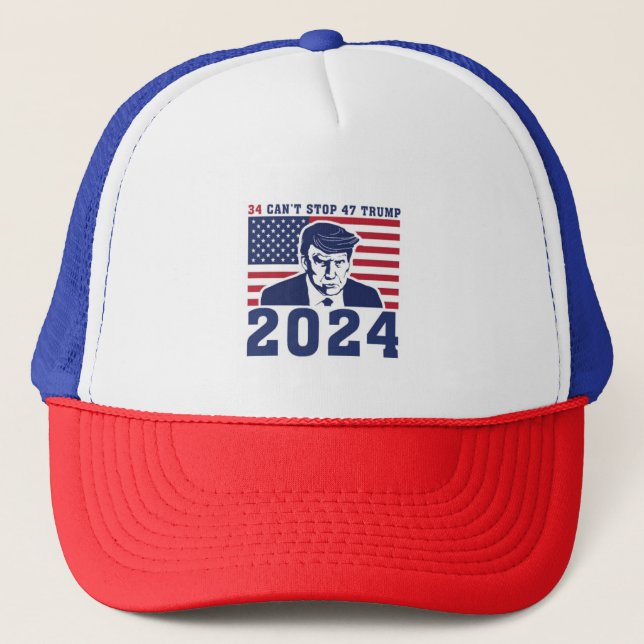 Präsident Donald Trump Mugshot Hat 2024 - MAGA Truckerkappe (Vorderseite)