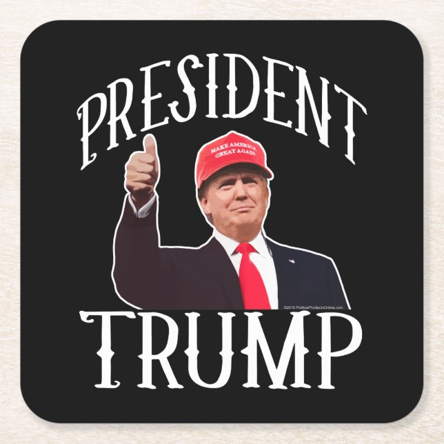 Präsident Donald Trump Red Hat greift oben ab Rechteckiger Pappuntersetzer (Vorderseite)