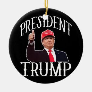 Präsident Donald Trump Red Hat stumbs Keramikornament