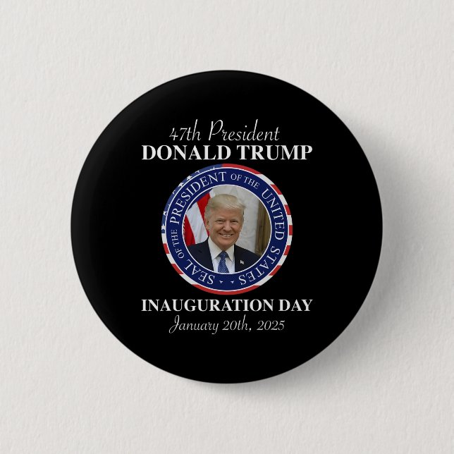 Präsident Donald Trump Tag der Amtseinführung 2025 Button (Vorderseite)