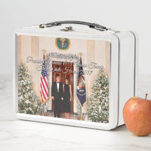 Präsident Donald Trump u. Melania-Weihnachten 201 Metall Brotdose