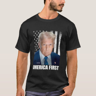Präsident Donald Trump USA Flag America First T-Shirt