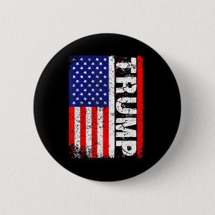 PRÄSIDENT Donald Trump Vintage USA-Flagge Button