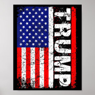 PRÄSIDENT Donald Trump Vintage USA-Flagge Poster