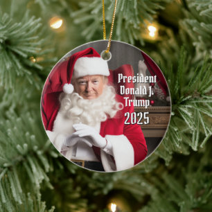 Präsident Donald Trump Weihnachten 2024 Keramik Ornament