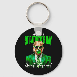 Präsident Donald Trump zum St. Patrick Day Gr Schlüsselanhänger