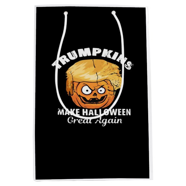 Präsident Funny Trumpkins Halloween Mittlere Geschenktüte (Vorderseite)