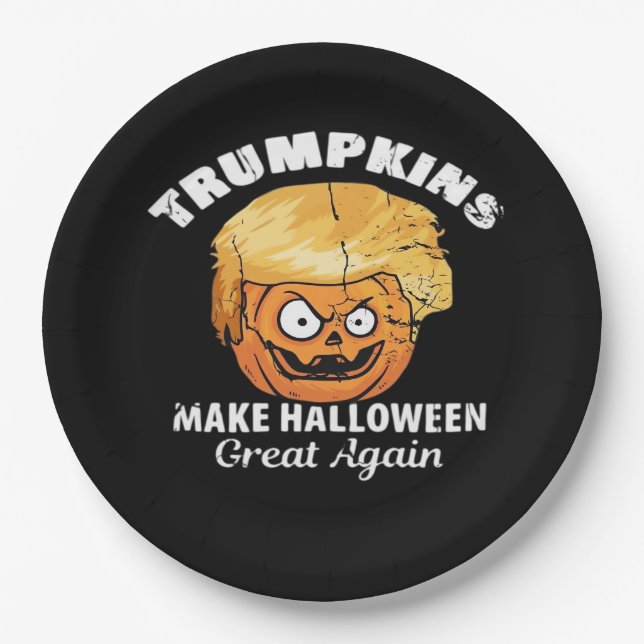 Präsident Funny Trumpkins Halloween Pappteller (Vorderseite)