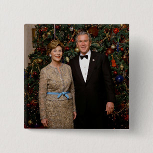 Präsident George Bush, Laura Christmas White House Button