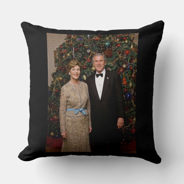 Präsident George Bush, Laura Christmas White House Kissen (Vorderseite)