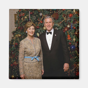 Präsident George Bush, Laura Christmas White House Magnet