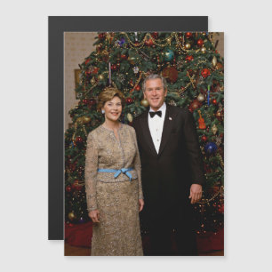 Präsident George Bush, Laura Christmas White House Magnetkarte