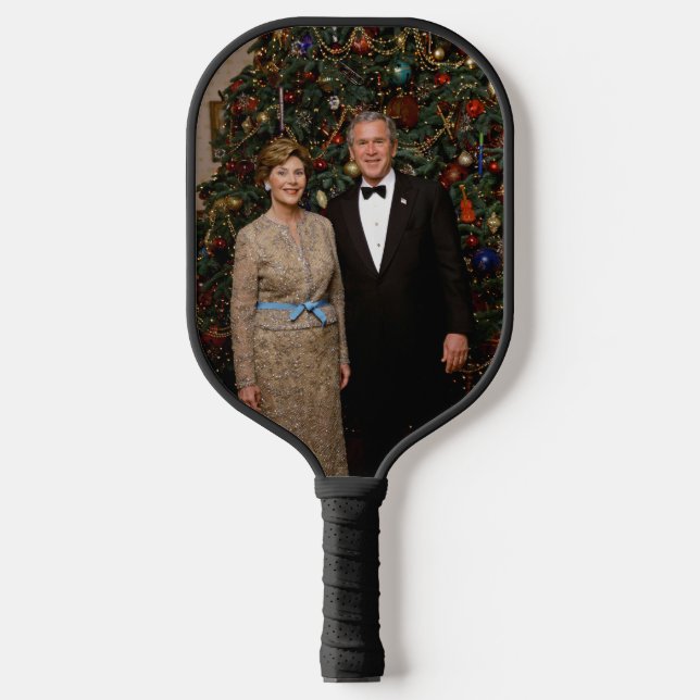 Präsident George Bush, Laura Christmas White House Pickleball Schläger (Vorderseite)
