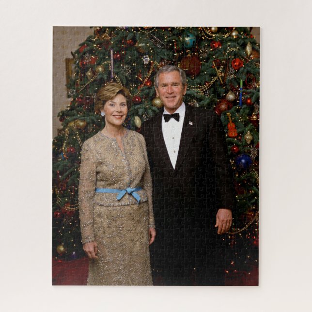 Präsident George Bush, Laura Christmas White House Puzzle (Vertikal)